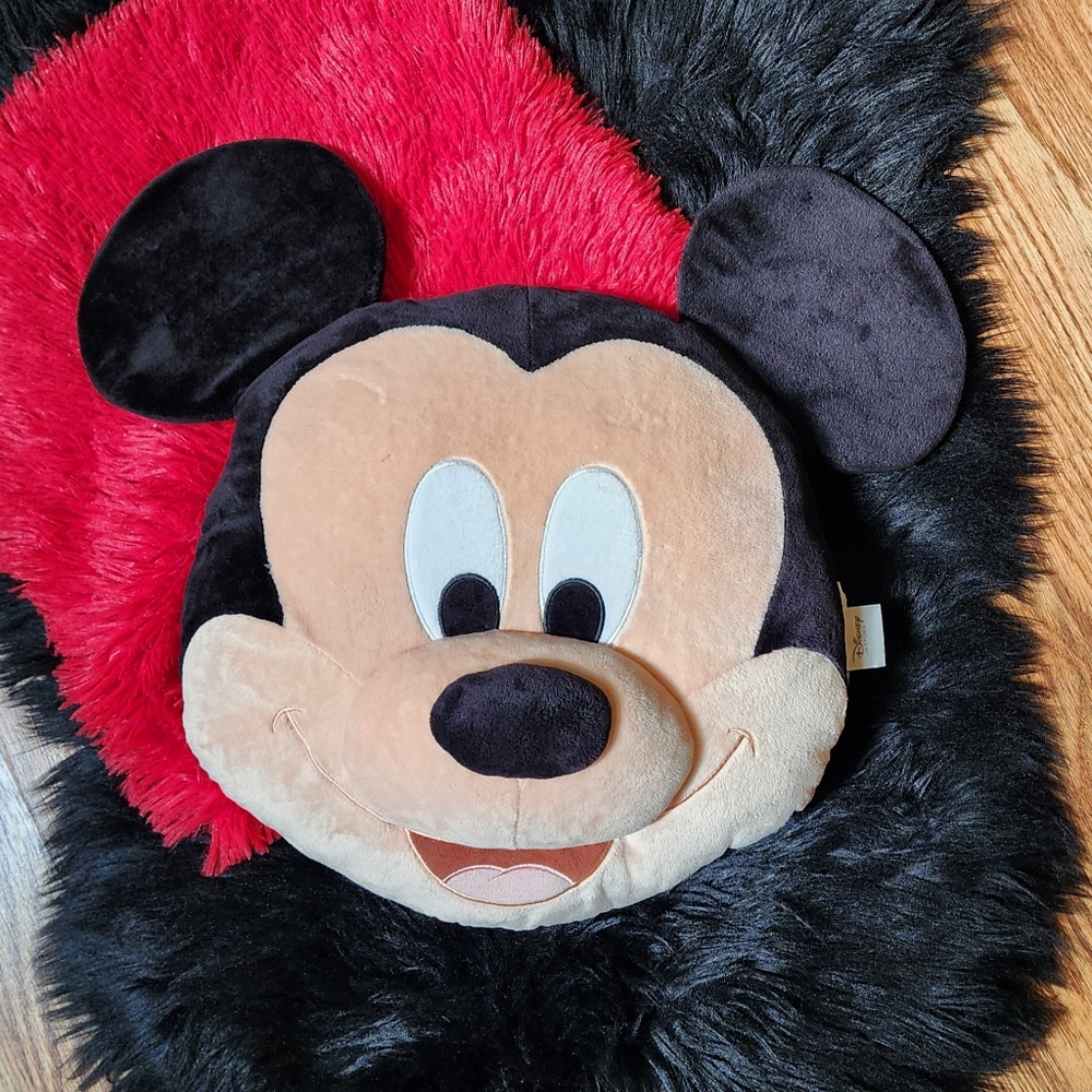 Mickey Mouse Face Plush Throw Pillow